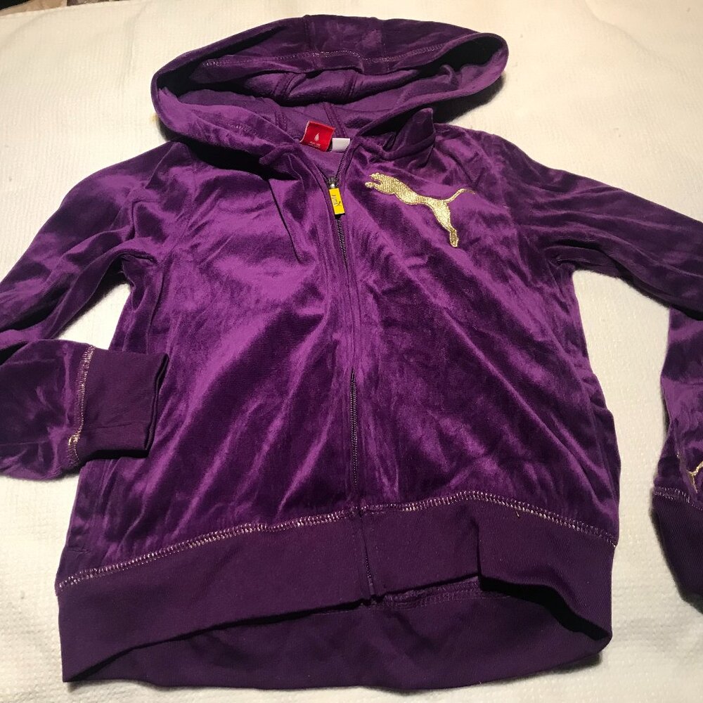 Girls VELVET Sports Sweat jacket with hood